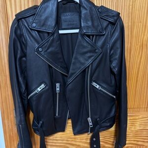 All saints leather jacket women’s